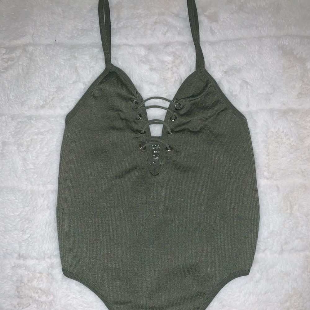 Olive Criss Cross Body Suit